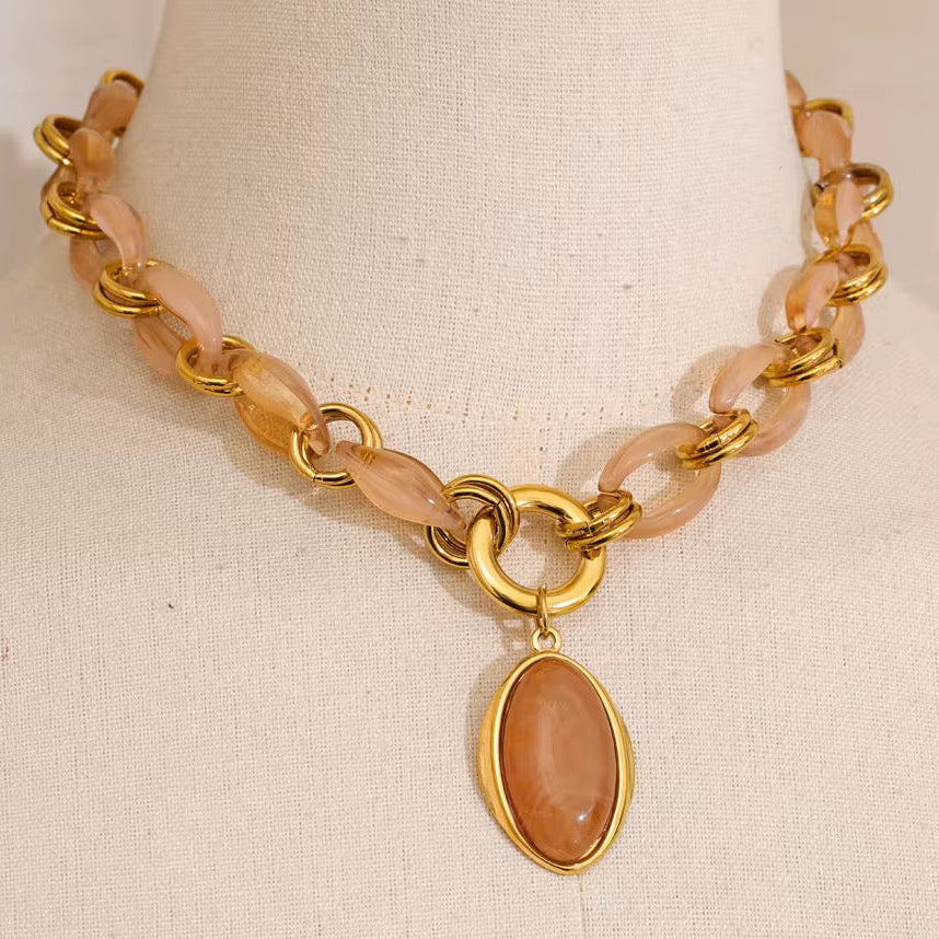 Necklace Cristal light pink