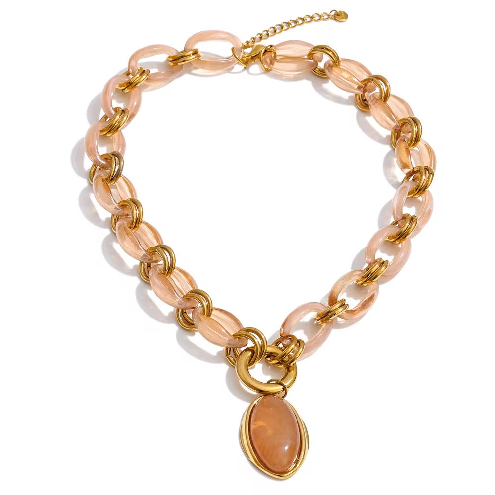 Necklace Cristal light pink